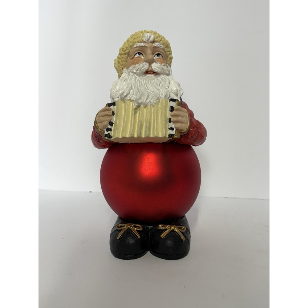 SANTA CLAUS PLAYING ACCORDION BALL HOLIDAY COLLECTION‎ w BOX